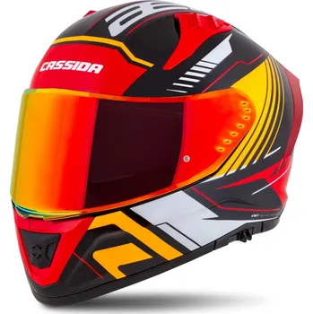 Helma na motorku Přilba aero drome, cassida (černá perleť/oranžová/červená/bílá, vel. s)