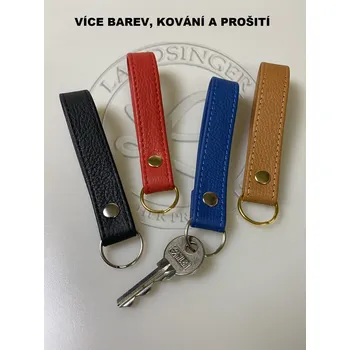 Kožený přívěsek na klíče LAHTON (MOŽNOST VÍCE BAREVNÝCH VARIANT / Leather key fob with ring LAHTON)