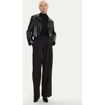 Imperial Kalhoty z materiálu P1U5IIC Černá Wide Leg S