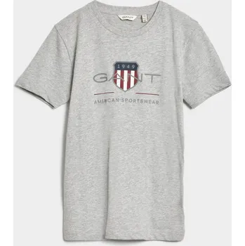 Dívčí tričko TRIČKO GANT ARCHIVE SHIELD SS T-SHIRT LIGHT GREY MELANGE
