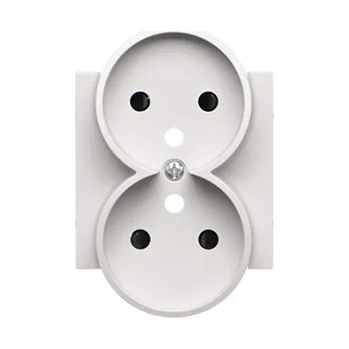 Elektrická zásuvka Simon 55 TGZ2MZP/114 Kryt zásuvky 2 násobné, s uzemněním světle šedá matná