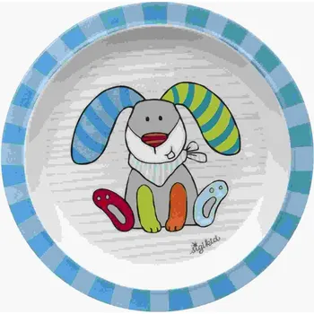 Talíř Melamin baby talířek RINGEL DINGEL zajíc se silikonem (21,5 cm) sigikid
