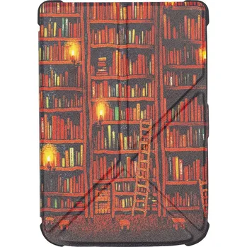 Pouzdro na čtečku elektronické knihy Origami Durable Lock ODL-104 pouzdro pro Pocketbook 616 / 617 / 618 / 627 / 628 / 632 / 633 - motiv Bookcase, stojánek, magnet + BONUSY