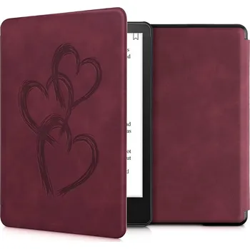 Pouzdro na čtečku elektronické knihy Pouzdro KW Mobile - Brushed Heart Abstract - KW5625715 - pro Amazon Kindle Paperwhite 5 (2021) - červené + BONUSY