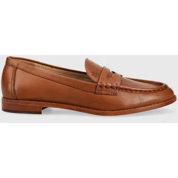 Dámské mokasíny Kožené mokasíny Lauren Ralph Lauren Wynnie dámské, hnědá barva, na plochém podpatku, 80287500000000000 802875318002.270 84X, EUR 38