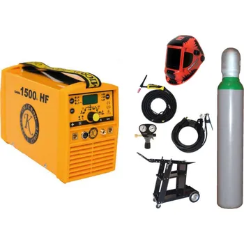 Svářečka Omicron GAMA 1500L HF + kabely + TIG hořák + kukla + ventil + lahev + vozík, 3+2 roky SET TOP