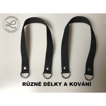 Kabelka Černá ucha s polokroužkem - polypropylenová (Černá ucha s polokroužkem - polypropylenová / Polypropylene black handles with D-ring )