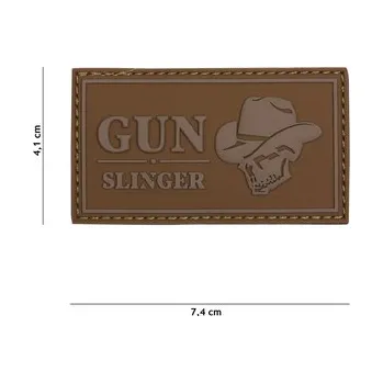 Nášivka Gumová nášivka 101 Inc nápis Gun Slinger Cowboy - coyote