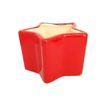 Vánoční dekorace Svícen hvězda keramika červená, HMP 413512-01