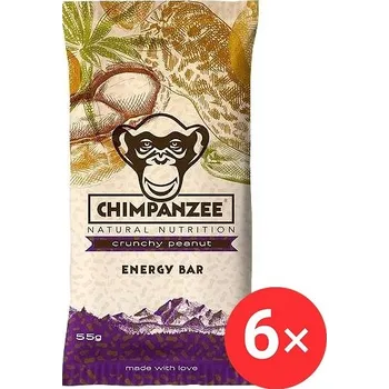 CHIMPANZEE Energy bar 6 x 55g, Crunchy Peanut