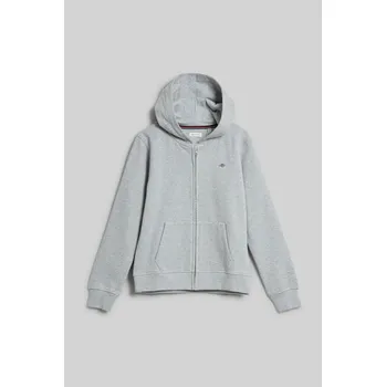 Dívčí mikina MIKINA GANT SHIELD ZIP HOODIE LIGHT GREY MELANGE