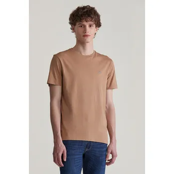 Pánské tričko TRIČKO GANT REG SHIELD SS T-SHIRT WARM KHAKI