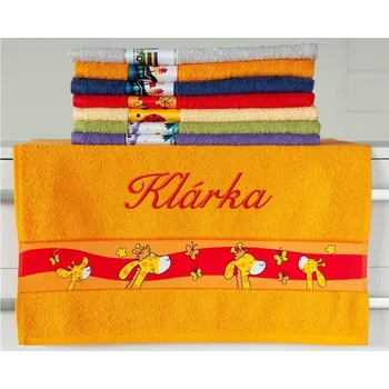 Ručník Ručník se jménem NA PŘÁNÍ 50x100 Žirafy oranžové