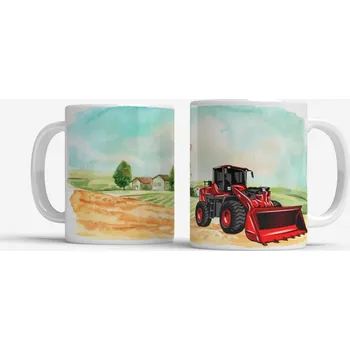 Hrnek s traktorem - Růžová