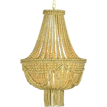 Stojací lampa Stropní světlo DKD Home Decor Kov Kaštanová Žlutá 40 W Dřevo MDF (40 x 40 x 60 cm)