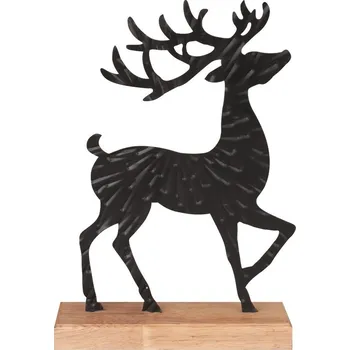 Dekorace jelen kovový na postavení 18 x 26 x 5 cm