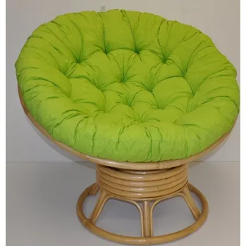 Křeslo Axin Trading s.r.o. Ratanový papasan houpací medový polstr světle zelený melír