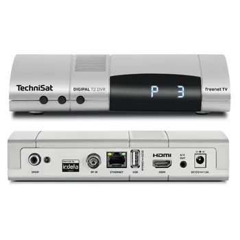 TechniSat DigiPal T2/C DVR sstříbrný přední a zadní strana