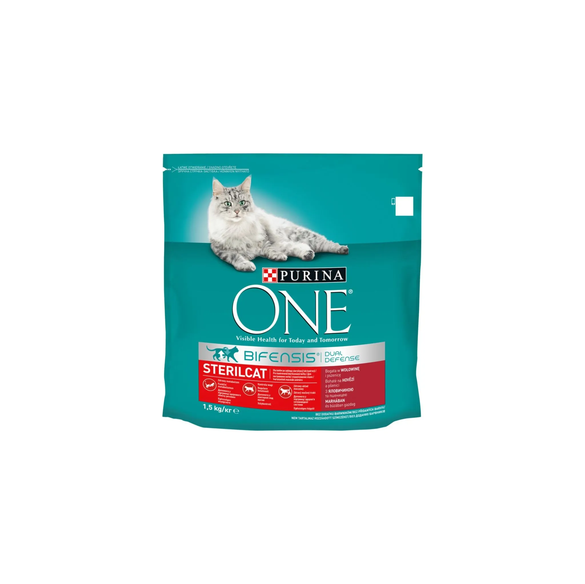 Fotografie 1 - Krmivo pro kočku Purina One Bifensis Adult Sterilcat Beef 1,5 kg
