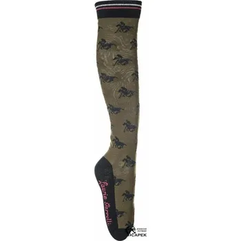 Podkolenky HKM -POLO CLASSIC HORSE- - Tmavě zelená - 31-34