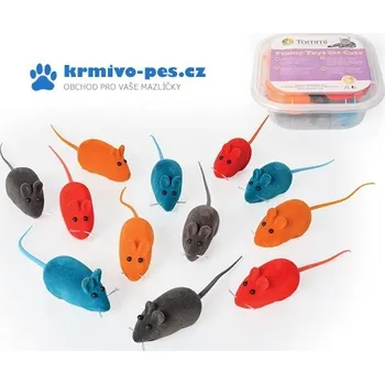 Hračka pro kočku BOX Myška semiš 6cm, 12ks