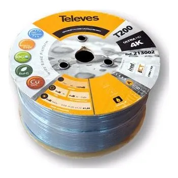 Anténní kabel Kabel koaxiální Televes 213002 Cu / 250m / 6,9 mm / šedý / LSHF bezhalogenový