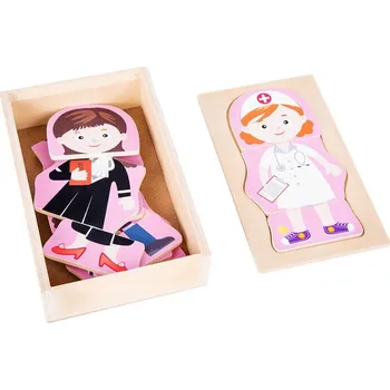 Dřevěná hračka Legler Puzzle Povolání dívky