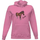 Dámská mikina s kapucí s potiskem Dámská mikina - Hnědý poník dámské