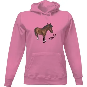Dámská mikina Dámská mikina s kapucí s potiskem Dámská mikina - Hnědý poník dámské