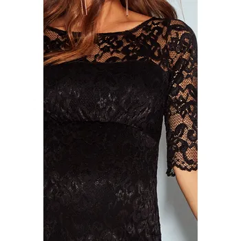 Těhotenská móda Tiffany Rose Těhotenské společenské šaty AMELIA černé Barva: černá, Velikost: 4 EU 42-44, Materiál: krajkové