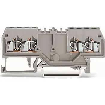 modulární přístroj a rozvaděč WAGO Svorka 279-826 Dvojitá průchozí 1,5 mm² S dvojitým středovým držákem značení, šedá 279-826