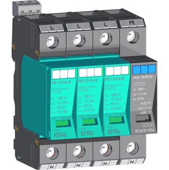 Přepěťová ochrana KIWA Ochrana přepěťová PO I 3+1m R 280V/12,5kA, modulární, vyměnitelná, B+C+D 81.028