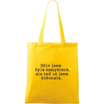 Jsem dokonalá - Taška bavlněná - 42 x 38 cm ( Žlutá )