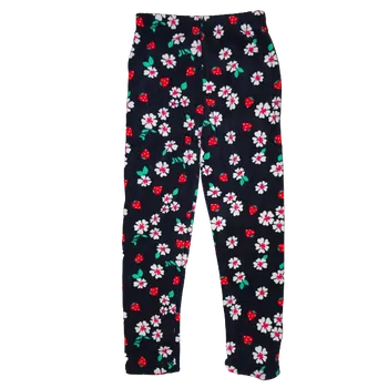 Dívčí legíny Dívčí zateplené modré s jahůdkami a kytičkami. 122 - 128