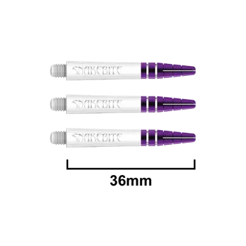 Příslušenství pro šipky Násadky Red Dragon Peter Wright SNAKEBITE NITROTECH White and Purple Short