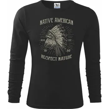 Native American 1 - Triko dětské Long Sleeve - 158 cm/12 let ( Černá )