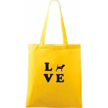 Bígl love - Taška bavlněná - 42 x 38 cm ( Žlutá )