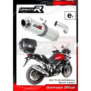 Výfuk pro motocykl Homologovaný Laděný výfuk DOMINATOR SUZUKI DL 1000 V-STROM DD / WDDO 2014-2016 KULATÁ KONCOVKA STANDART HOMOLOGACE
