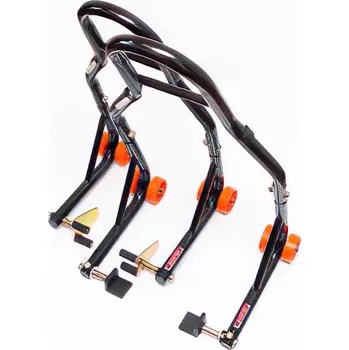 Cyklosvítilna Sada stojanů BIKETEC pod přední kolo a zadní kolo pod kyvnou vidlici