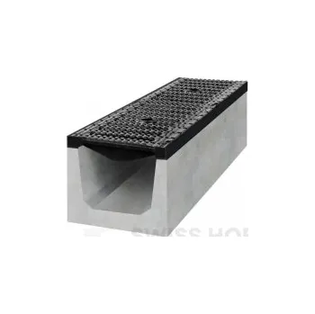 Odvodňovací žlab Betonový žlab D400 s litinovou mříží H200 (1000 x 200 x 200 mm)