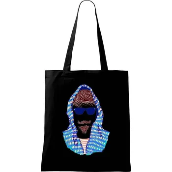 Nákupní taška Hipster 2 - Taška bavlněná - 42 x 38 cm ( Černá )