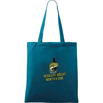 Nákupní taška Nedalo se odolat, mám to v sobě rybář - Taška bavlněná - 42 x 38 cm ( Petrolejová )