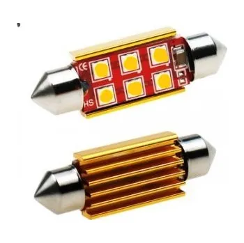 Autožárovka LED žárovka SUFIT 36mm 4LED canbus teple bílá nejsvítivější