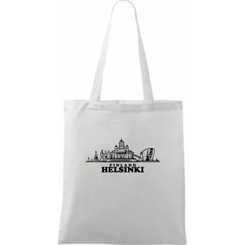 Helsinki - město s nápisem - Taška bavlněná - 42 x 38 cm ( Bílá )