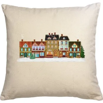 Pánská móda Polštář bavlněný s potiskem Domečky