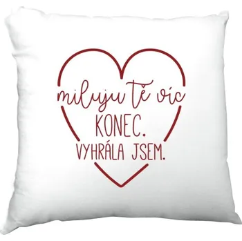 Pánská móda Polštář saténový s potiskem Miluju tě víc