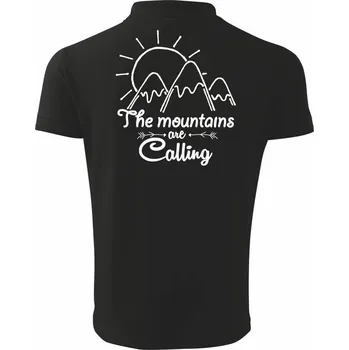 Pánská košile The mountains are calling - Polokošile pánská Pique Polo 203 - L ( Černá )