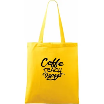 Coffe teach repeat - Taška bavlněná - 42 x 38 cm ( Žlutá )