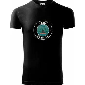 Pánské tričko I hate people - kanoe - Viper FIT - Pánské zůžené tričko - L ( Černá )