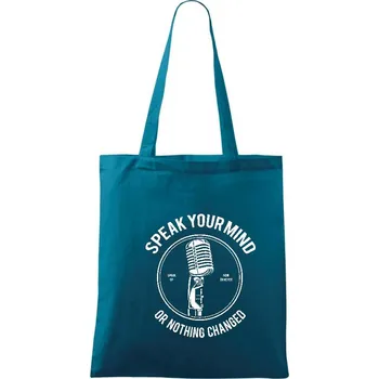 Speak Your Mind - Taška bavlněná - 42 x 38 cm ( Petrolejová )
